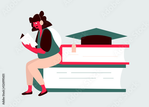 Young woman reading book