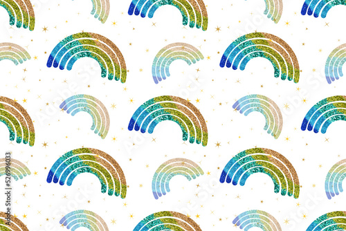Rainbow Seamless Pattern, Rainbow Seamless Background