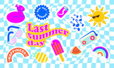last summer day. Fun and bright stickers