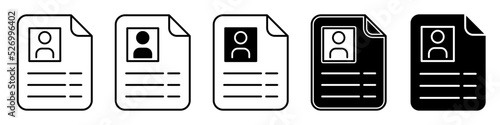 CV icon vector set. Resume illustration sign collection. user symbol or logo.