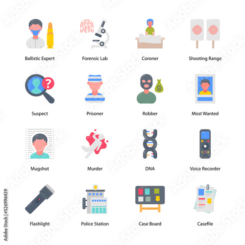 Law Enforcement Flat Icons - Vectors