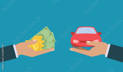 buying and renting car concept, vector illustration