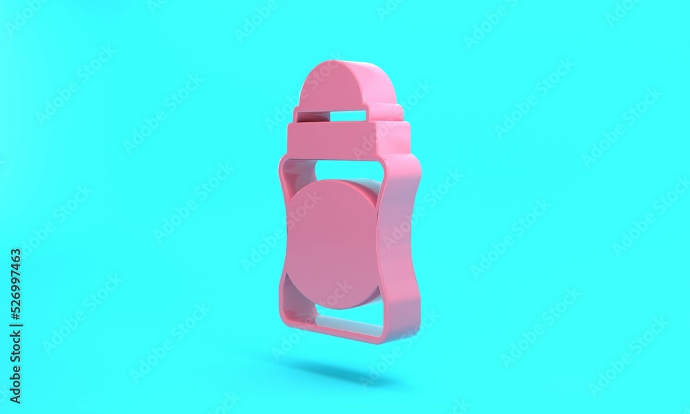 Pink Antiperspirant deodorant roll icon isolated on turquoise blue background. Cosmetic for body hygiene. Minimalism concept. 3D render illustration Pink Antiperspirant deodorant roll icon isolated on turquoise blue background. Cosmetic for body hygiene. Minimalism concept. 3D render illustration