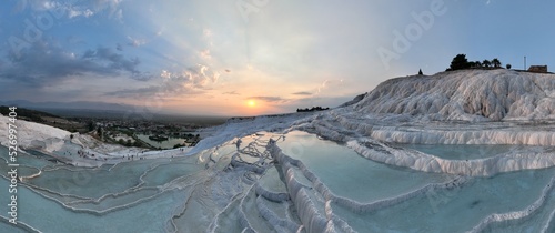 Obraz na plátne Pamukkale Travertines Cinematic Aerial Drone footage