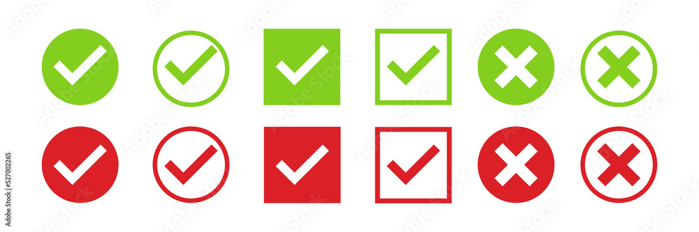 Check mark icon set. Check mark icon set.