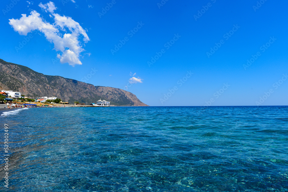 Agia Roumeli, Hafenort an der Südwestküste Kretas am Libyschen Meer