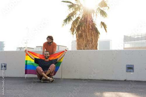 Gay couple embracing and showing their love. LGBT community