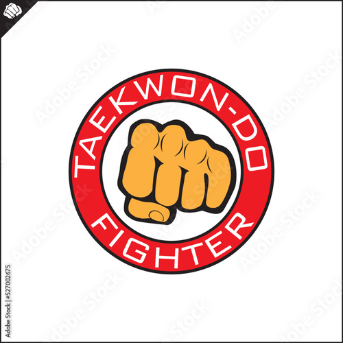 Emblem of taekwondo, karate for the club. Vector.