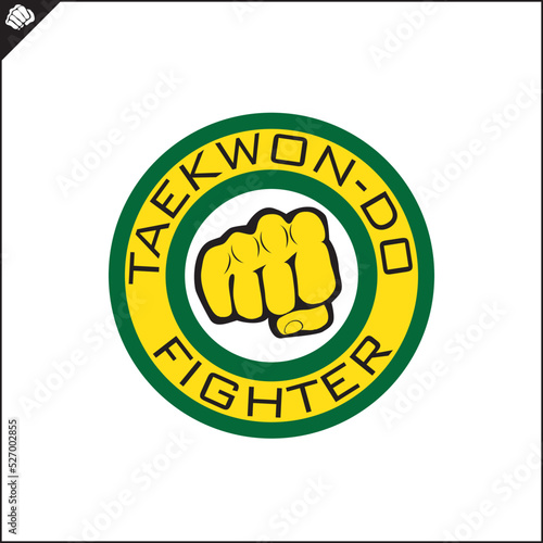 Emblem of taekwondo, karate for the club. Vector.