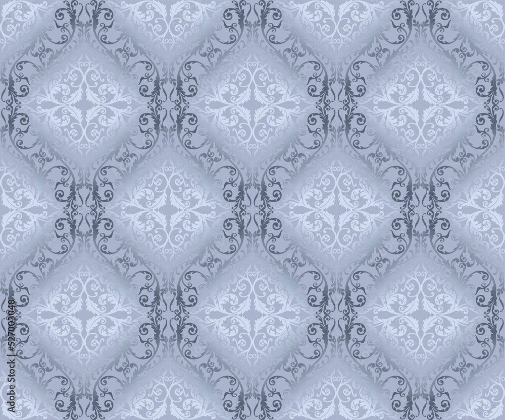ornamental blue seamless pattern