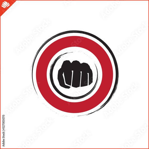 Emblem of kyokushin karate power fist . Vector. photo