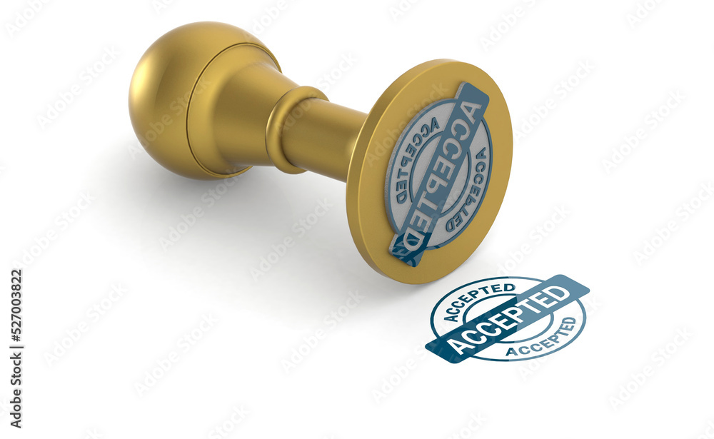 Fototapeta premium Golden stamp with accepted word