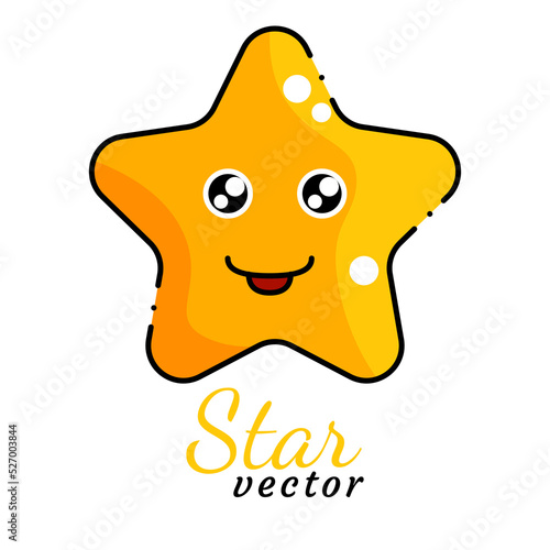funny Star vector with cute cartoon art style
