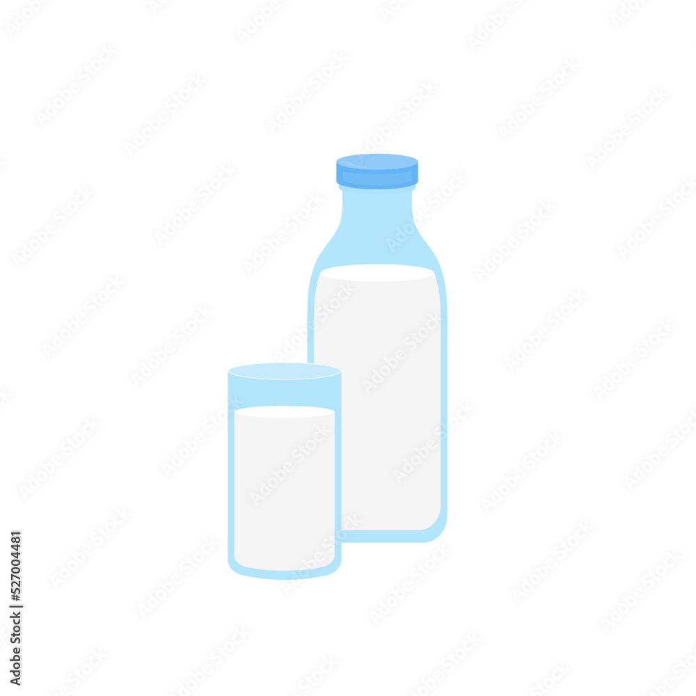 milk packing, glass of milk on white,dairy products background. Icon,Vector,illustration cartoon style. milk packing, glass of milk on white,dairy products background. Icon,Vector,illustration cartoon style.
