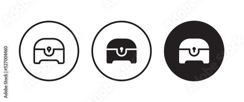 treasure chest icon, vector, sign, symbol, logo, illustration, editable stroke, flat design style isolated on white linear