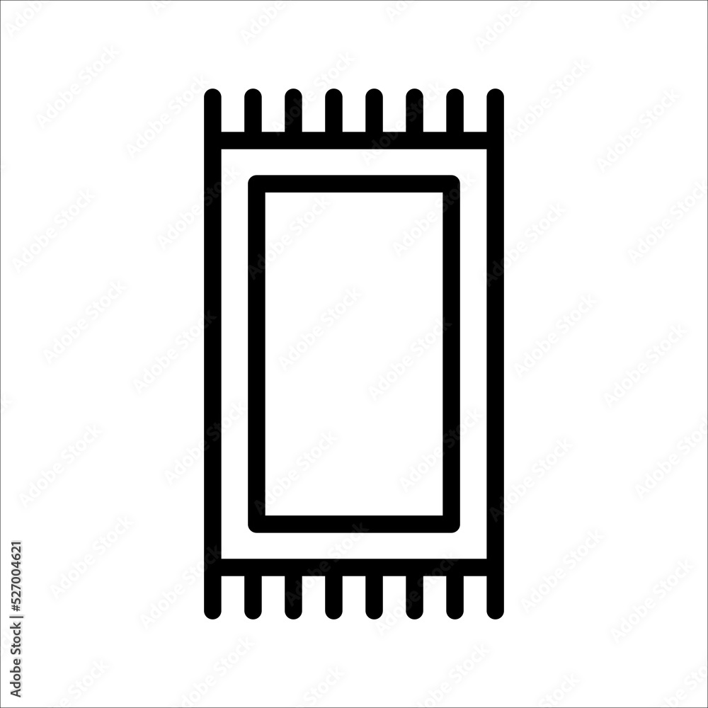 Prayer rug icon on white background. Traditional Islamic Background Prayer rug icon on white background. Traditional Islamic Background
