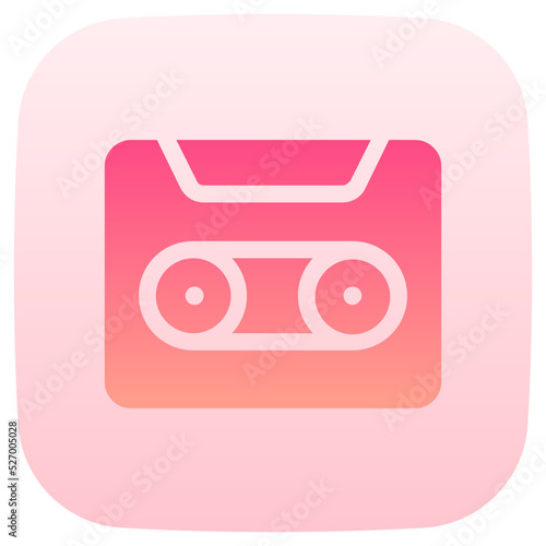 cassette flat gradient icon