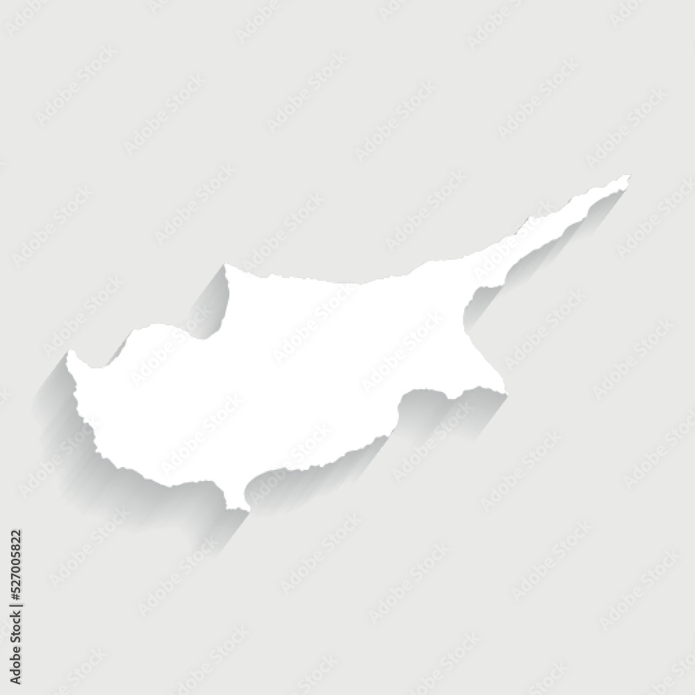 Simple white Cyprus map on gray background, vector