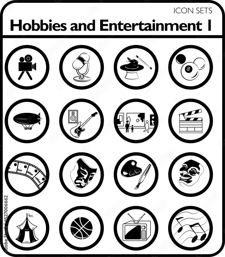 hobbies icon set
