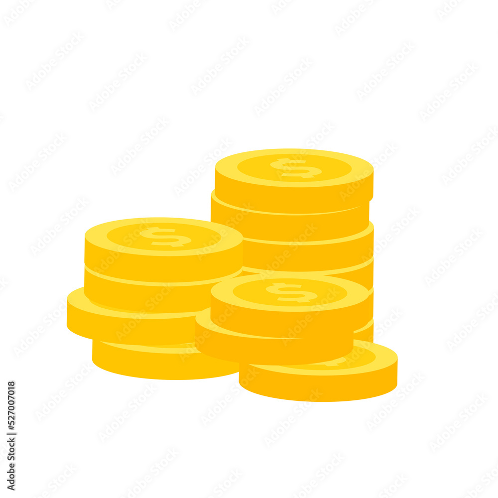 Vector dollar bank note and coin, icon illustrations and vector Vector dollar bank note and coin, icon illustrations and vector