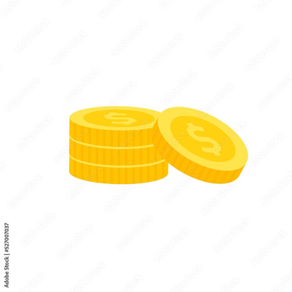 Vector dollar bank note and coin, icon illustrations and vector Vector dollar bank note and coin, icon illustrations and vector