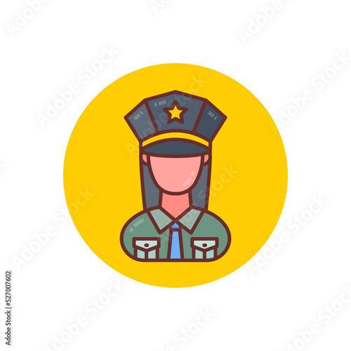 Policewoman icon in vector. Logotype