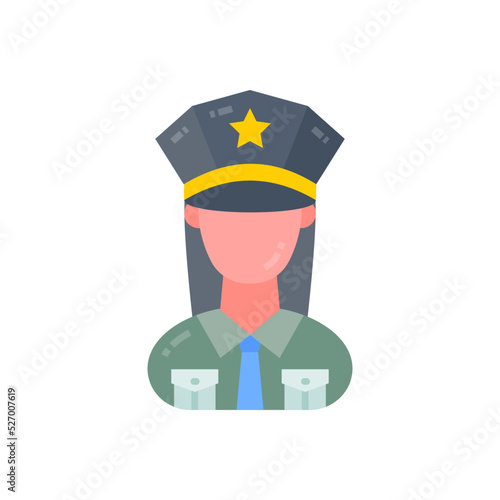 Policewoman icon in vector. Logotype