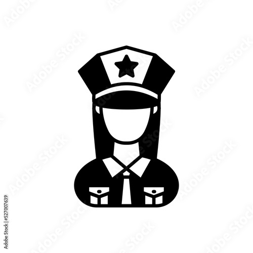 Policewoman icon in vector. Logotype