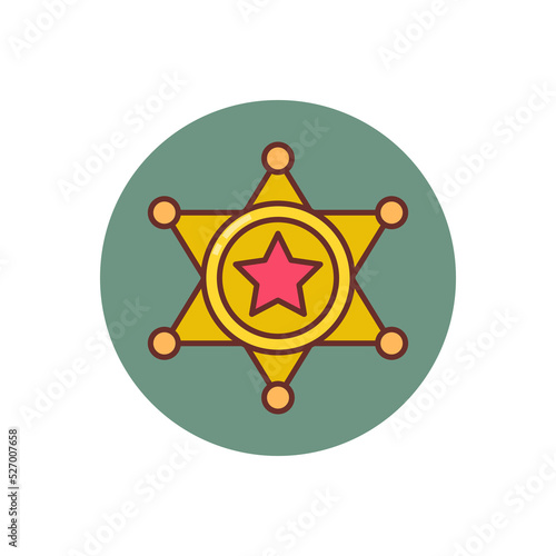 Sheriff Badge icon in vector. Logotype