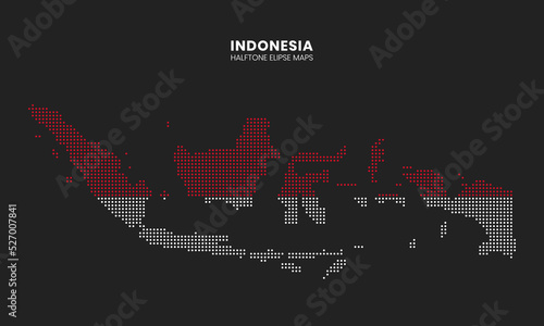 Dotted indonesia flag maps