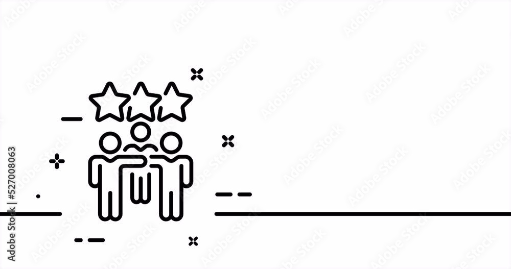 Group of people with stars. Feedback, assessment, achievement, achieve ...