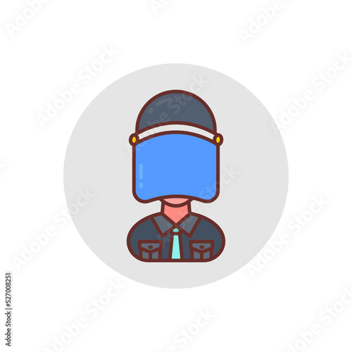 Riot Police icon in vector. Logotype