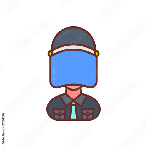 Riot Police icon in vector. Logotype