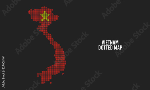 Dotted vietnam map vector illustration isolated on dark background