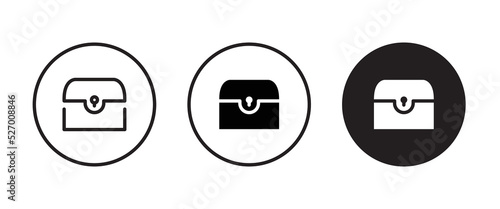 treasure chest icon, vector, sign, symbol, logo, illustration, editable stroke, flat design style isolated on white linear