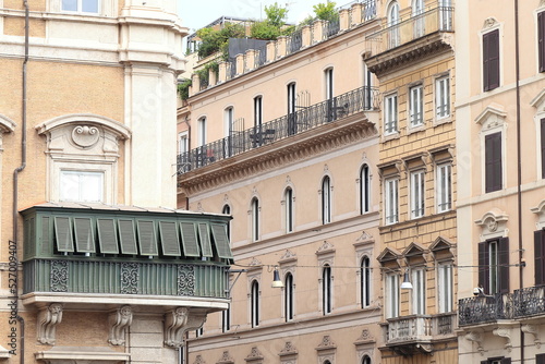 Photography Traditional Building Facades Close Up in Rome, Italy