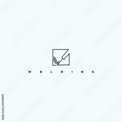
illustration consisting of an image of the welding process in the form of a symbol or logo