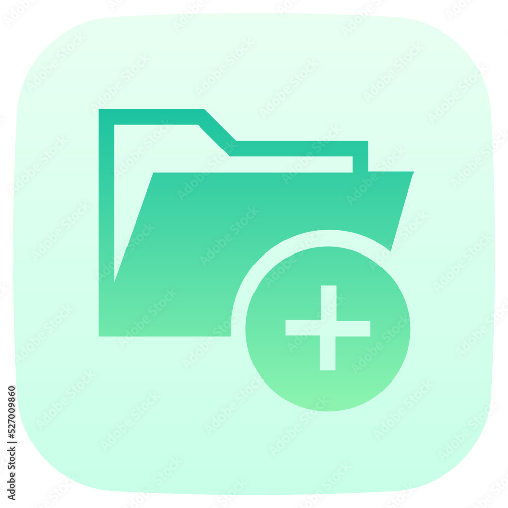 Obraz premium add folder flat gradient icon
