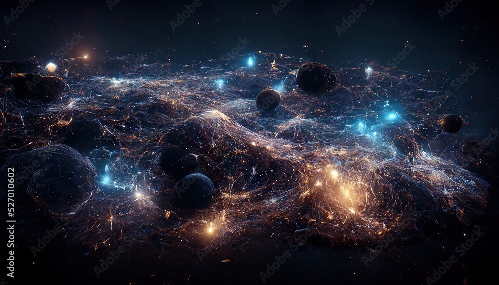 Fototapeta premium Abstract space background. Constellations and nebulae, horoscope and predictions. Universe. 3D illustration.