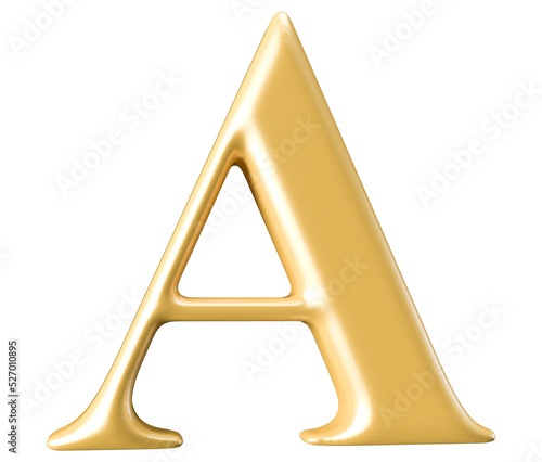 alphabet letter A golden