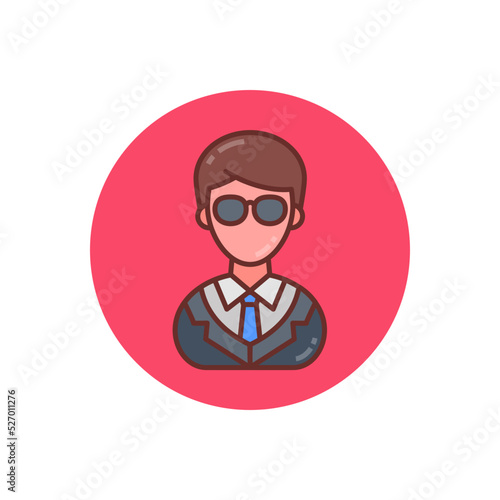Bodyguard Male icon in vector. Logotype