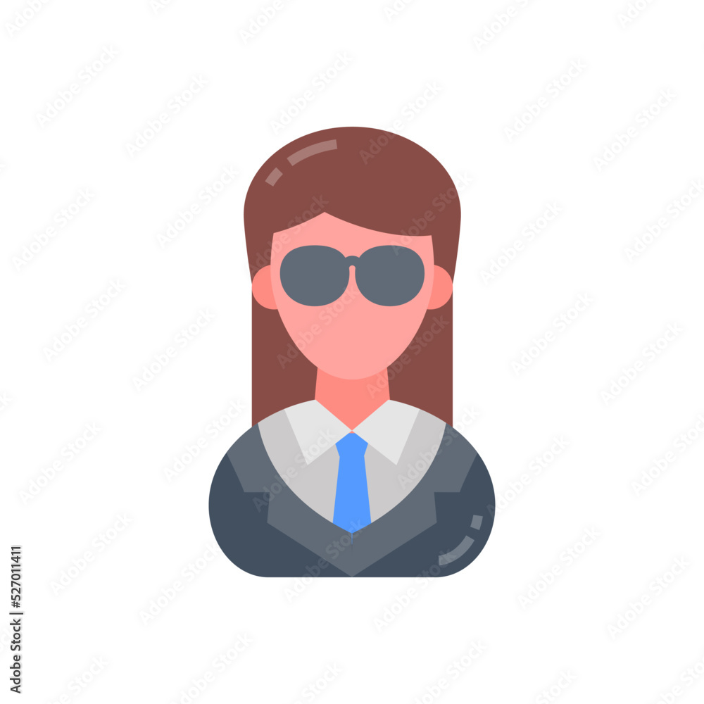 Bodyguard Female icon in vector. Logotype