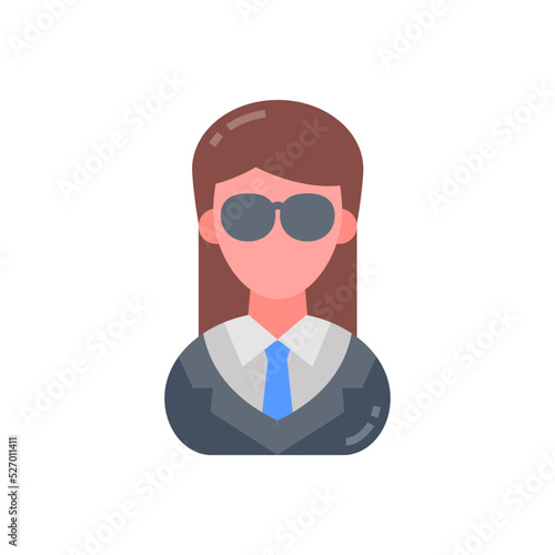 Bodyguard Female icon in vector. Logotype