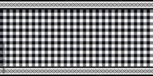 Checkered keffiyeh vector seamless pattern with geometric motif. Traditional Middle Eastern headdress. 
ฺBlack and white. Backgrounds and textures shop.