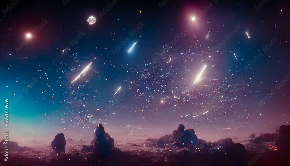 Fototapeta premium Abstract space background. Constellations and nebulae, horoscope and predictions. Universe. 3D illustration.