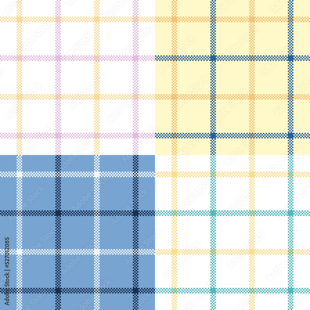 Set of four seamless tattersall patterns. Vector textile background Set of four seamless tattersall patterns. Vector textile background