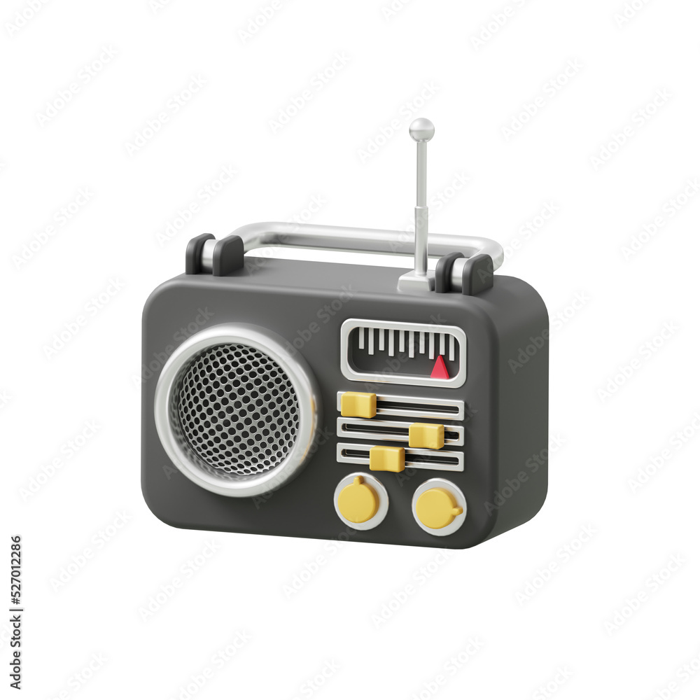 Radio icon Isolated 3d render Illustration Radio icon Isolated 3d render Illustration
