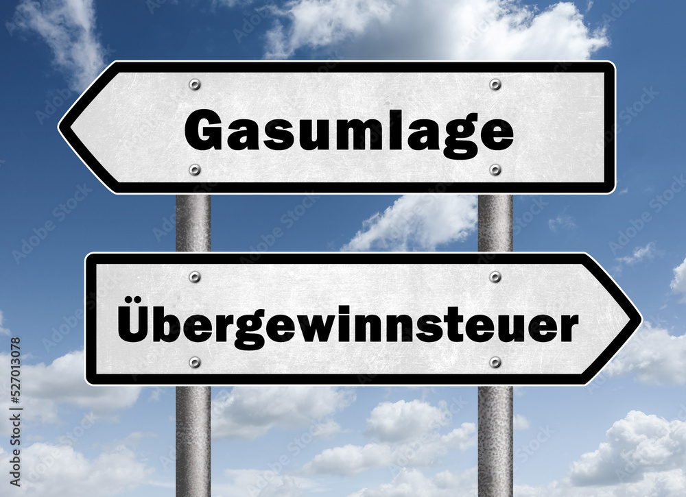 Fototapeta premium Gasumlage versus Übergewinnsteuer