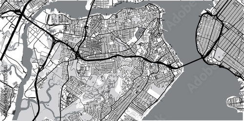 Urban vector city map of Staten Island, New York , United States of America