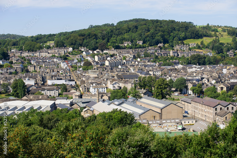 Aerial view of Kendal, from Kendal Castle.